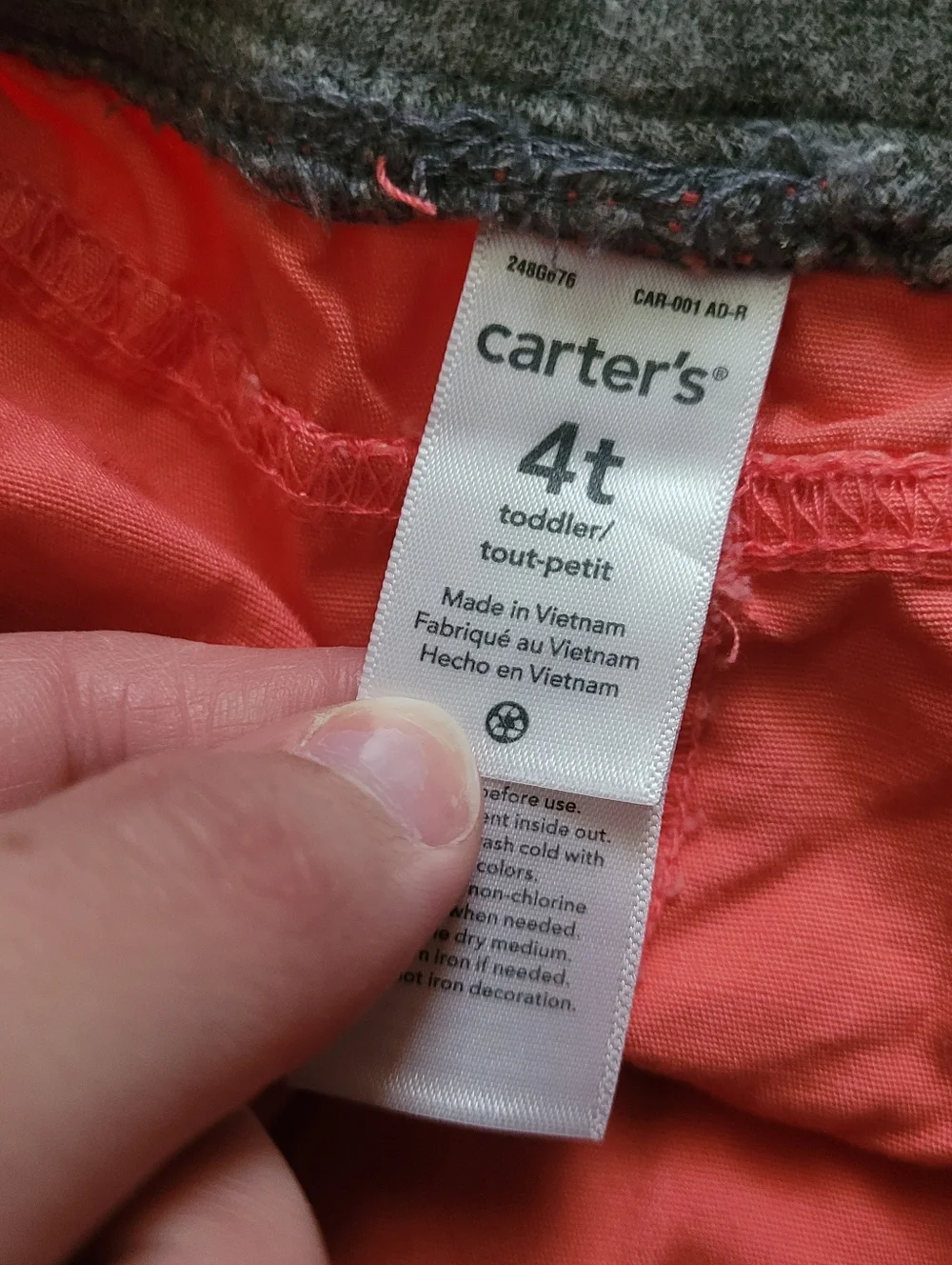 NWT Carter's Boys 4T Coral Pull On Drawstring Shorts Coral